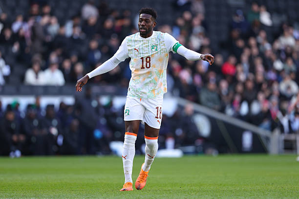 MILTON KEYNES, ENGLAND - MARCH 28: Ibrahim Sangare of Ivory Coast during an international friendly match between South Korea and Ivory Coast on March 28, 2026 in Milton Keynes, England.