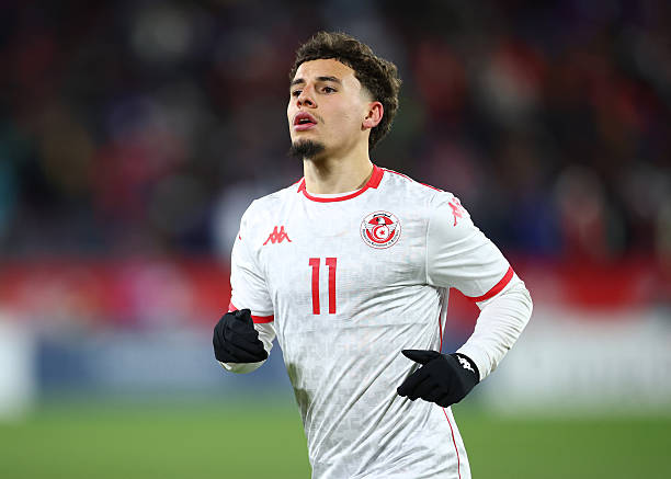 TORONTO, ON - MARCH 28: Ismael Gharbi #11 of Tunisia looks on during an International Friendly against Haiti at BMO Field on March 28, 2026 in Toronto, Ontario, Canada.