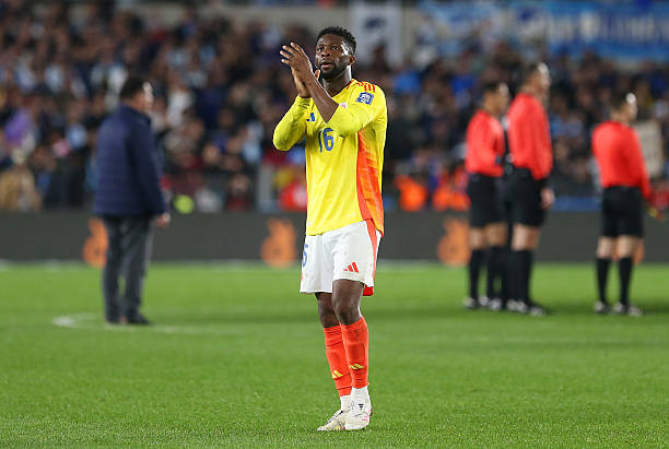 BUENOS AIRES, ARGENTINA - JUNE 10: Jefferson Lerma of Colombia acknowledges the fans after the FIFA World Cup 2026 South American Qualifier match between Argentina and Colombia at Estadio Más Monumental Antonio Vespucio Liberti on June 10, 2025 in Buenos Aires, Argentina.