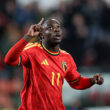 LIEGE, BELGIUM - 2025/11/18: Jeremy Doku of Belgium celebrates a goal during European World Cup Qualifiers 2026 football match between Belgium and Liechtenstein at Stade Maurice Dufrasne (Liege). Final score Belgium 7 : 0 Liechtenstein.