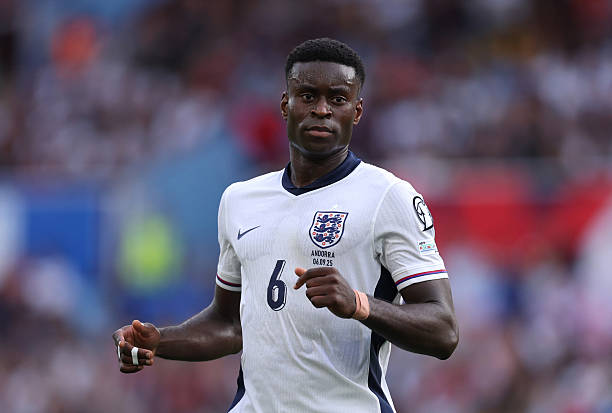 BIRMINGHAM, ENGLAND - SEPTEMBER 06: Marc Guehi of England looks on during the FIFA World Cup 2026 qualifier match between England and Andorra at Villa Park on September 06, 2025 in Birmingham, England.