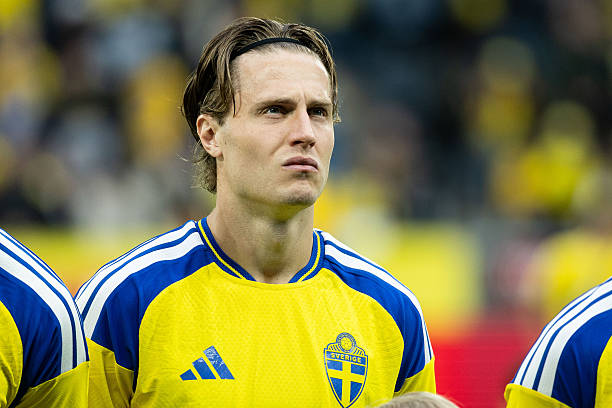 SOLNA, SWEDEN - JUNE 4: Mattias Svanberg of Sweden during the international friendly match between Sweden and Greece at Strawberry Arena on June 4, 2026 in Solna, Sweden.