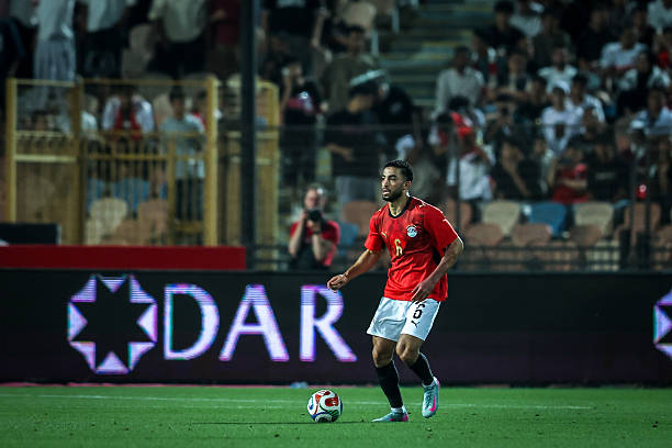 Mohamed Abdelmonem of Egypt during the international friendly match (New Capital Cup) between Egypt and Russia at Cairo International Stadium on May 28, 2026, in Cairo, Egypt.