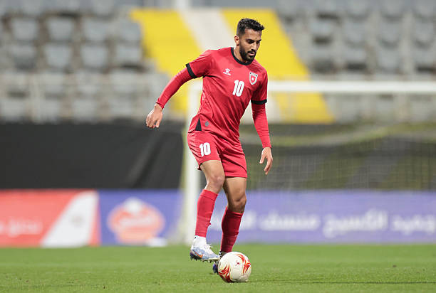Mousa Altamari, a Jordanian player, dribbles the ball during a friendly match between Jordan and Nigeria in Antalya, Turkey, on March 31, 2026.