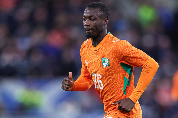 LIVERPOOL, ENGLAND - MARCH 31: Nicolas Pepe of Ivory Coast during an international friendly match between Scotland and Ivory Coast at Hill Dickinson Stadium on March 31, 2026 in Liverpool, England.
