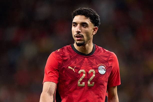 BARCELONA, SPAIN - MARCH 31: Omar Marmoush of Egypt looks on during an international friendly match between Spain and Egypt at RCDE Stadium on March 31, 2026 in Barcelona, Spain.