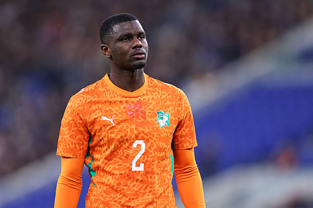LIVERPOOL, ENGLAND - MARCH 31: Ousmane Diomande of Ivory Coast during an international friendly match between Scotland and Ivory Coast at Hill Dickinson Stadium on March 31, 2026 in Liverpool, England. (