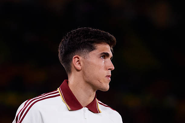 Pau Cubarsi of Spain looks on before the international friendly match between Spain and Serbia at Estadio de la Ceramica in Vila-real, Spain, on March 27, 2026.