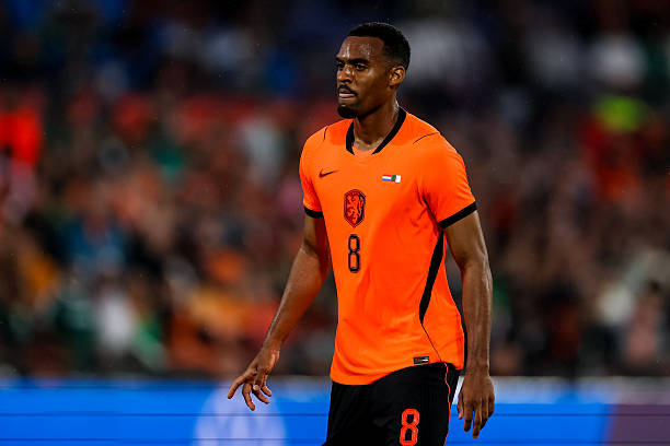 ROTTERDAM, NETHERLANDS - JUNE 3: Ryan Gravenberch of the Netherlands looks on during the international friendly match between Netherlands and Algeria at Stadion Feijenoord on June 3, 2026 in Rotterdam, Netherlands.