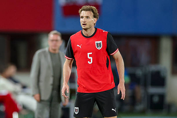 Vienna, Austria - June 1: Stefan Posch of Austria looks on during the international friendly match between Austria and Tunisia at Ernst Happel Stadion on June 1, 2026 in Vienna, Austria.