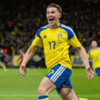 SOLNA, SWEDEN - MARCH 31: Viktor Gyökeres of Sweden celebrates after scoring goal during the FIFA World Cup 2026 European Qualifiers KO play-offs match between Sweden and Poland at Strawberry Arena on March 31, 2026 in Solna, Sweden.