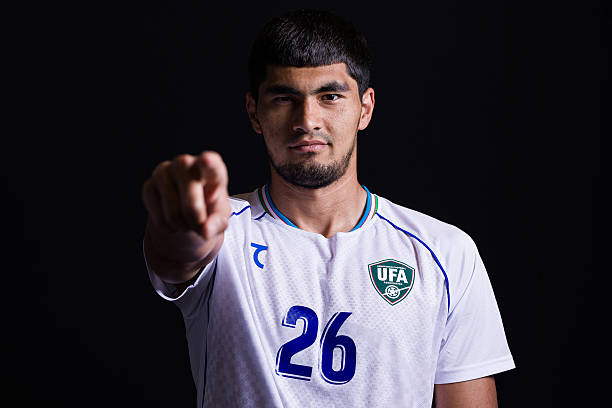 ATLANTA, GEORGIA - JUNE 11: (EXCLUSIVE COVERAGE) Jakhongir Urozov #26 of Uzbekistan poses for a portrait during the official FIFA World Cup 2026 portrait session on June 11, 2026 in Atlanta, Georgia.