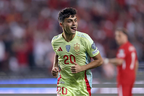 KONYA, TURKEY - SEPTEMBER 7: Pedri of Spain celebrates scoring his team's first goal during the FIFA World Cup 2026 qualifier match between Türkiye and Spainat Konya Metropolitan Municipality Stadium on September 7, 2025 in Konya, Turkey.KONYA, TURKEY - SEPTEMBER 7: Pedri of Spain celebrates scoring his team's first goal during the FIFA World Cup 2026 qualifier match between Türkiye and Spainat Konya Metropolitan Municipality Stadium on September 7, 2025 in Konya, Turkey.