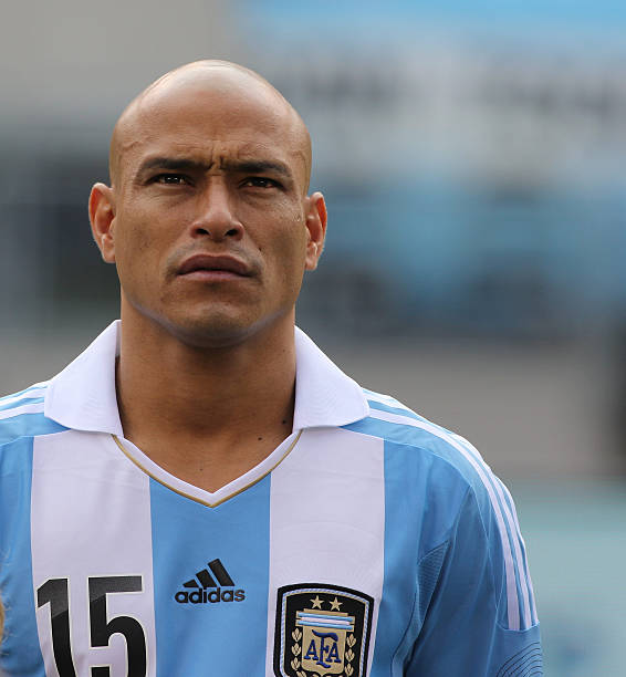 Clemente Rodriguez, Argentina, during the Brazil V Argentina International Football Friendly match at MetLife Stadium, East Rutherford, New Jersey, USA. 9th June 2012. Photo Tim Clayton