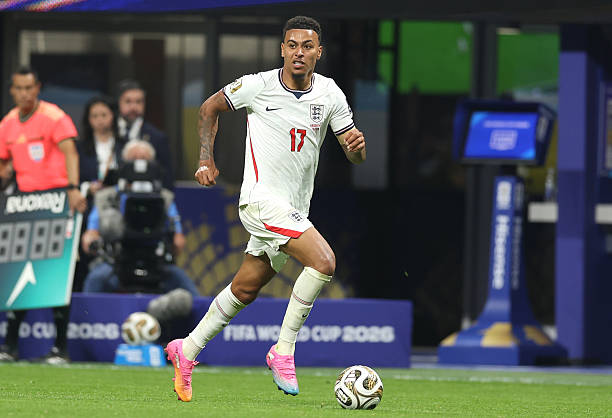 Morgan Rogers (Aston Villa) footballers who run the most ATLANTA, GEORGIA - JULY 15: England's Morgan Rogers during the FIFA World Cup 2026 Semi Final match between England and Argentina at Atlanta Stadium on July 15, 2026 in Atlanta, United States.
