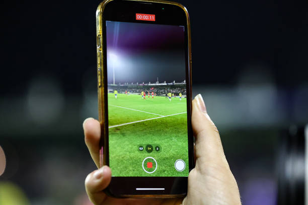 WAALWIJK,02-09-2023, Mandemakers Stadium, Dutch football Eredivisie season 2023/2024, match between RKC - PSV, Social media people working in the stadium during the match RKC - PSV - Photo by Icon sport during the Eredivisie match between Rooms Katholieke Combinatie Waalwijk and PSV Eindhoven at Mandemakers Stadion on September 2, 2023 in Waalwijk, Netherlands.